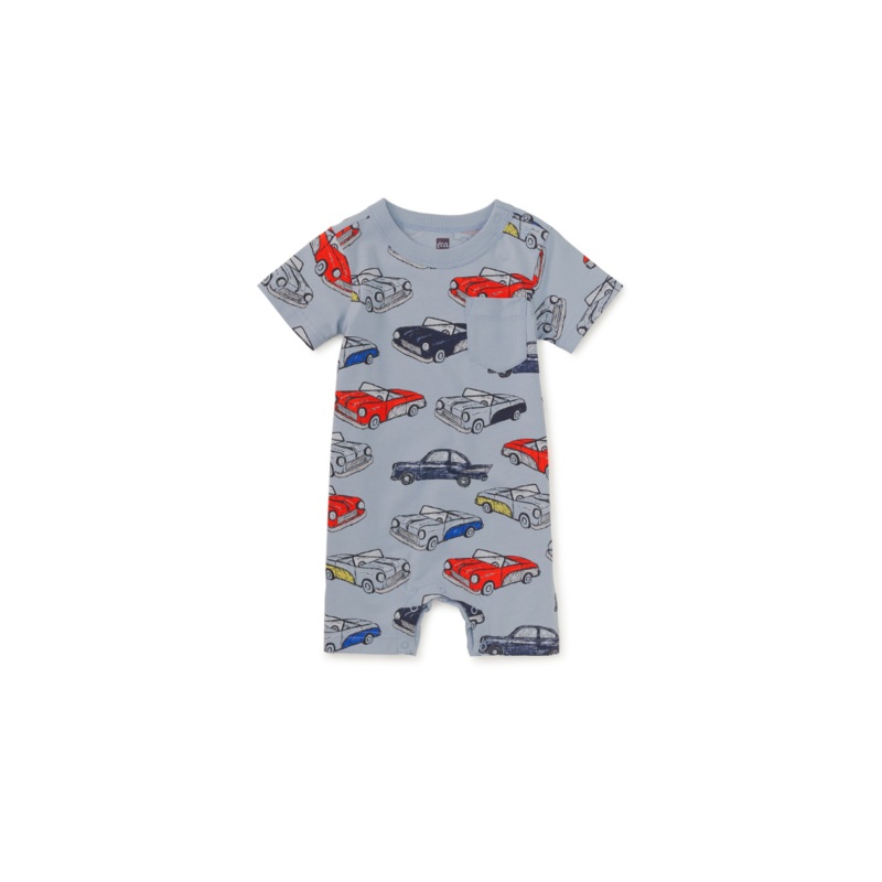 Cuban Cars Pocket Shortie Baby Romper